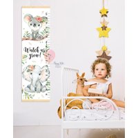 Wachstumstabelle Safari Tiere Elefant Und Koala Messlatte Dschungel Kinderzimmer Dusch - Oder Geburtstagsgeschenk von HappyKidsStoreUA