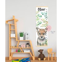 Wolf Baby Wachstumskarte Wolfspackung Höhenkarte Wald Kinderzimmer Deko Shower Oder Geburtstagsgeschenk von HappyKidsStoreUA