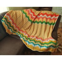 Gehäkelte Baumwolldecke Plus Size Kariert Hand Gestrickt von HappyKnitties