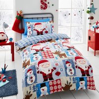 Hlc Jungen Mädchen Kinder Weihnachten Weihnachtsmann Patchwork Wende Bettbezug Bettwäsche von HappyLinenCompany