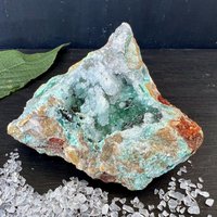 Chrysokoll Edelstein Silica Druzy 4 "Muster Grünes Mineral Kristallisierter Chalcedon von HappyMinerals