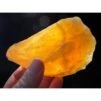 Glänzender Orangefarbener Calcit-stein, 10, 9 cm, Saftiger Calcit-Brocken, Top-Qualität von HappyMinerals