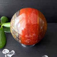 Regenbogen Jaspis Kugel 58 Mm Braun-Rot-Grüner Chalcedon Steinkugel Madagaskar von HappyMinerals