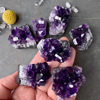 Uruguay Amethyst Geode, Kleine Druzy Gruppe, Rohe Und Unbehandelte Steine von HappyMinerals