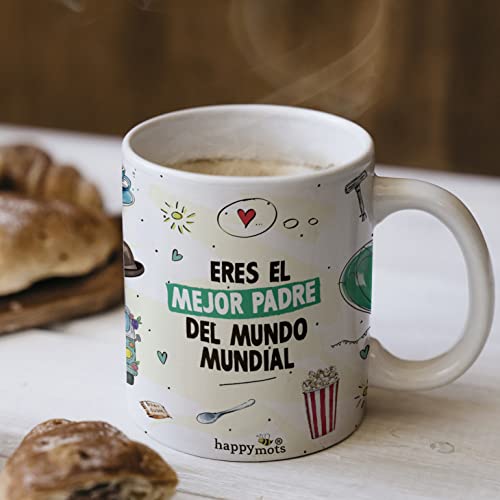 HappyMots Tasse Padre hochwertiger Keramik | Vatertags-Tassen | mikrowellen- und spülmaschinengeeignet | lustige Tassen | Vatertagsgeschenk von HappyMots