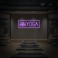 Yoga Lotus Leuchtreklame, Gym Fitness Workout Dekor, Barbell Neon, Wand Home Zeichen, Leuchtreklame von HappyNeonSigns
