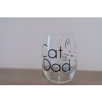 Katze Papa Weinglas/Katzenliebhaber Geschenk Stielloses Fell Dad Kitty von HappyPawsHavenCoShop