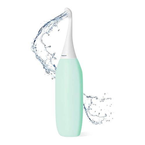 HappyPo Tragbar Po Dusche 300 ml - Tragbares Bidet für Männer und Frauen - Toilette Popodusche Ersetzt Feuchtes Toilettenpapier - Intimdusche für Schwangerschaft, Wochenbett und Reisen - Minze von HappyPo
