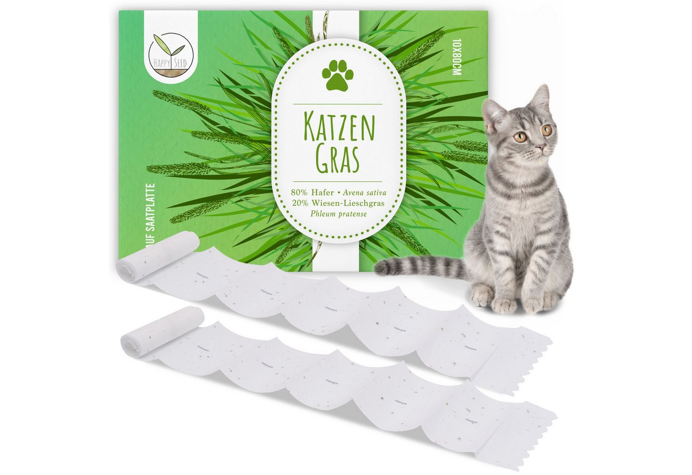 HappySeed Blumensamen Katzengras Samen Saatband 80 x 10 cm, Saatgut HappySeed Blumensamen Katzengras Samen Saatband 80 x 10 cm, Saatgut von HappySeed