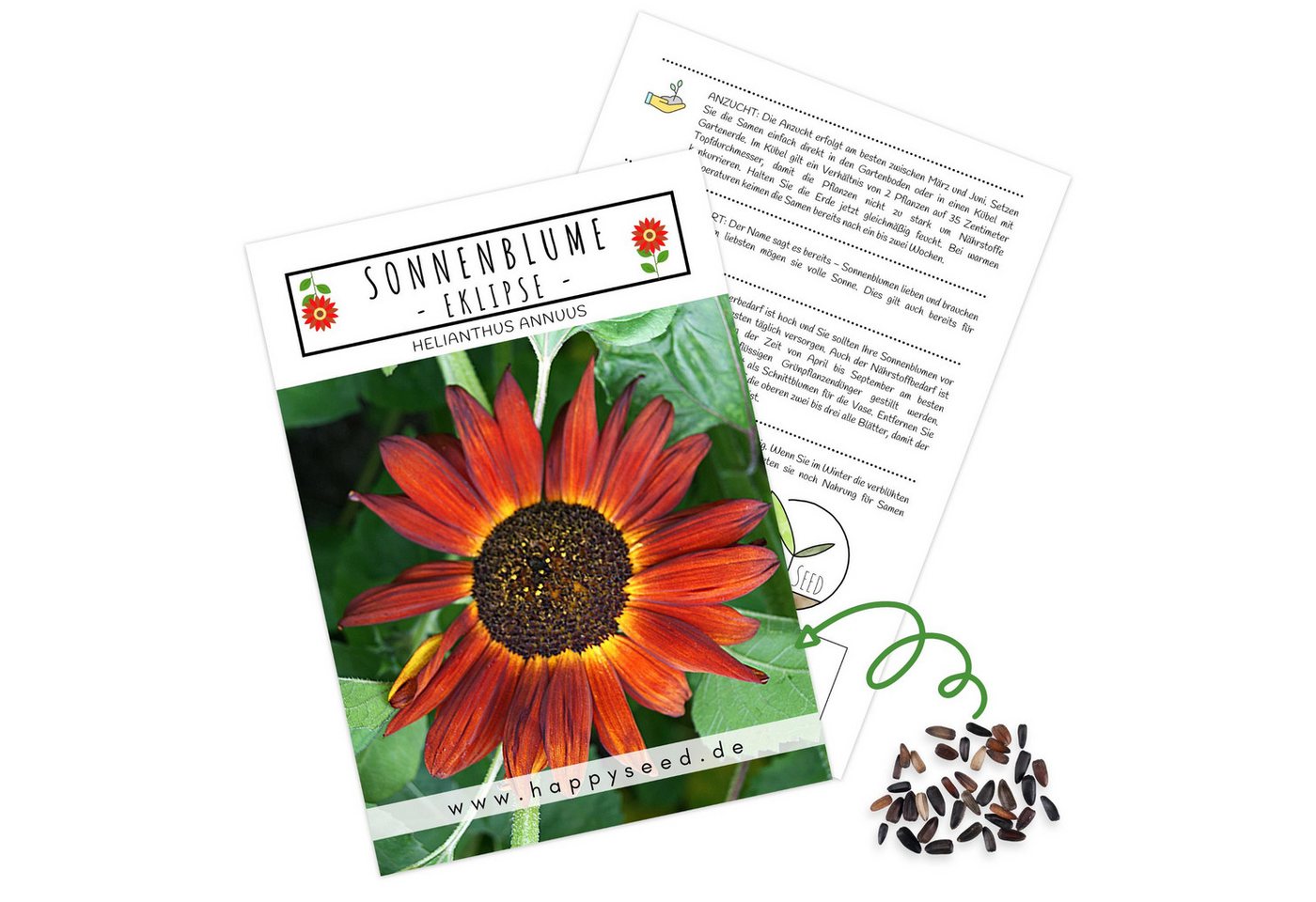 HappySeed Blumensamen Sonnenblumen Samen - Helianthus annuus (Eklipse), Sonnenblumen von HappySeed