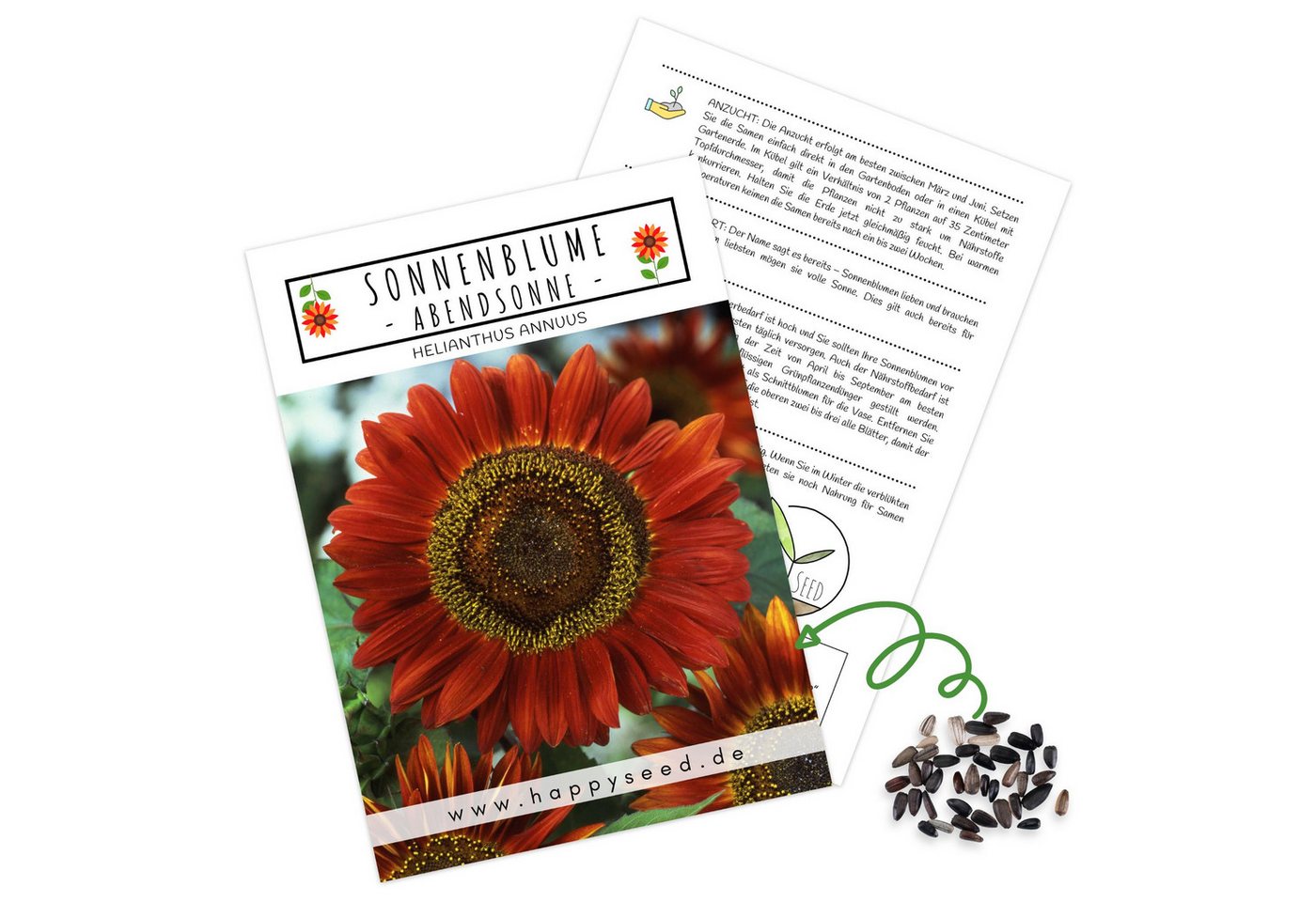 HappySeed Blumensamen Sonnenblumen Samen - Helianthus annuus (Abendsonne), Sonnenblumen von HappySeed