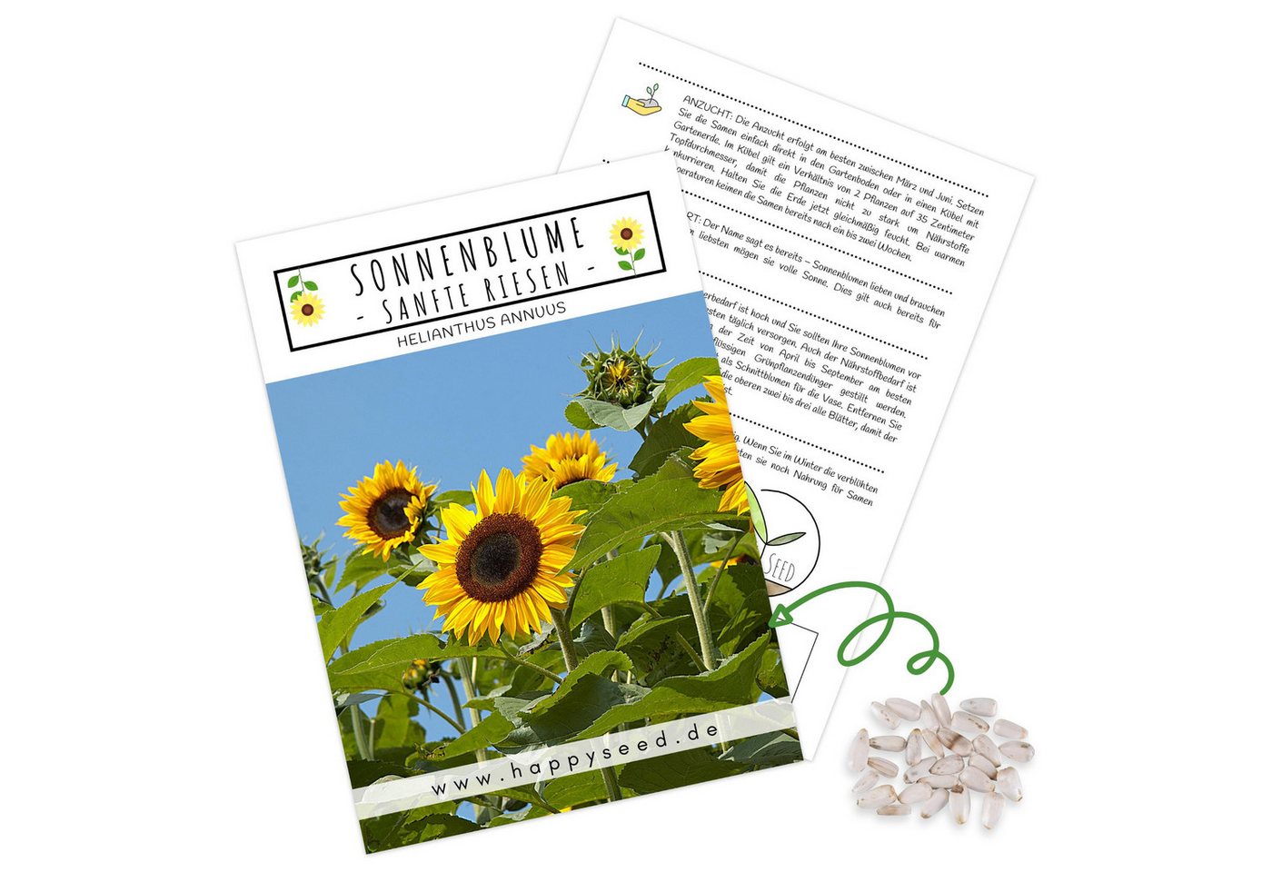 HappySeed Blumensamen Sonnenblumen Samen - Helianthus annuus (Sanfte Riesen), Sonnenblumen von HappySeed