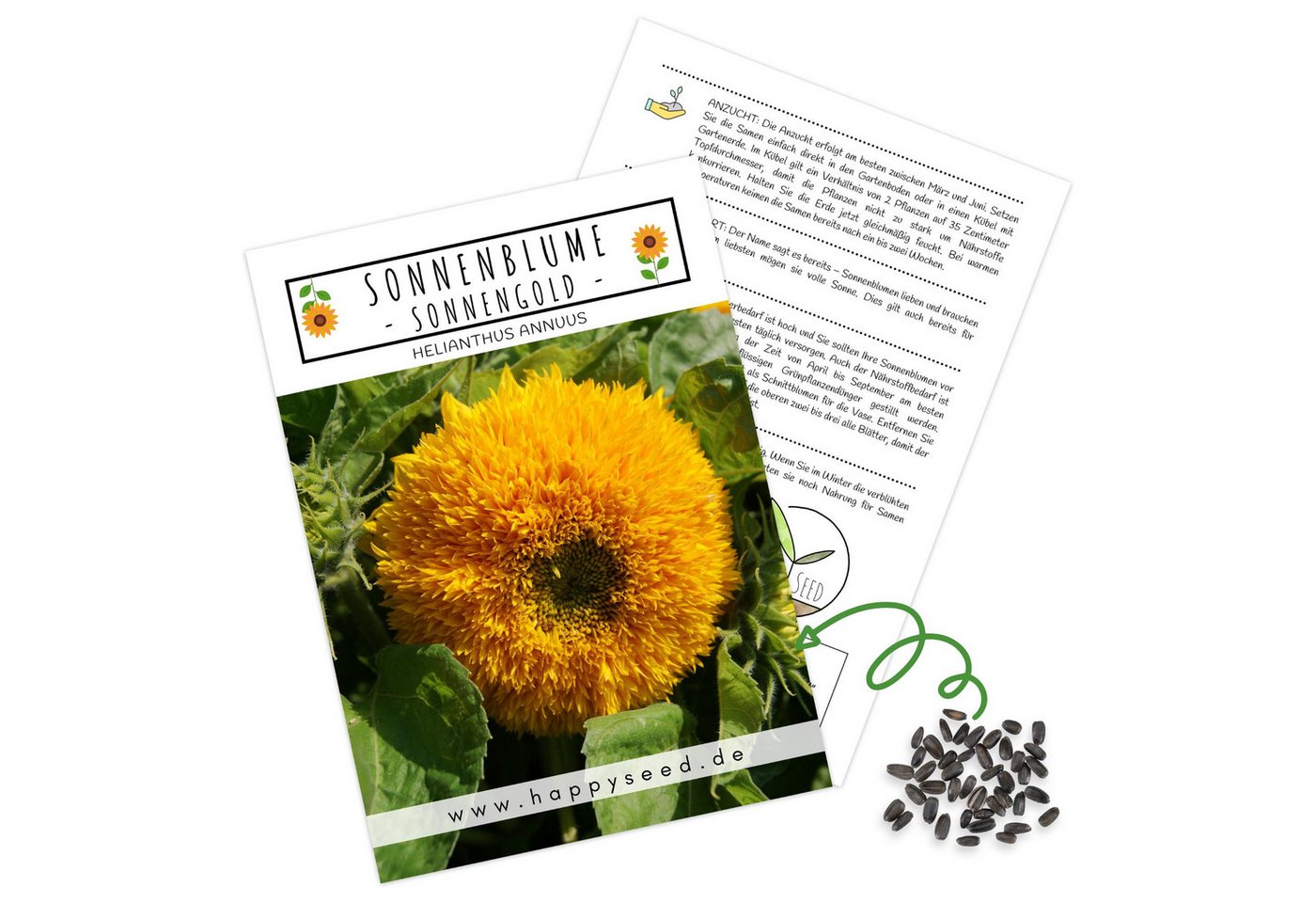 HappySeed Blumensamen Sonnenblumen Samen - Helianthus annuus (Sonnengold), Sonnenblumen von HappySeed