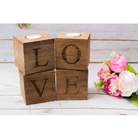 Holz Kerzen Stand Teelicht-Halter Wind-Licht von HappyWeddingArt