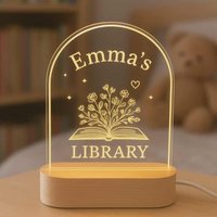 Personalisierte Lampe Bücherregal Nachtlicht Mit Namen, Kinderzimmer Geschenk Personalisierte Lampe Bücherregal Nachtlicht Mit Namen, Kinderzimmer Geschenk von HappyWeddingArt