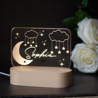 Personalisierte Nachtlicht, Mond Und Sterne Led-Licht, Baby-Nachtlicht, Kinderzimmer Geschenk von HappyWeddingArt