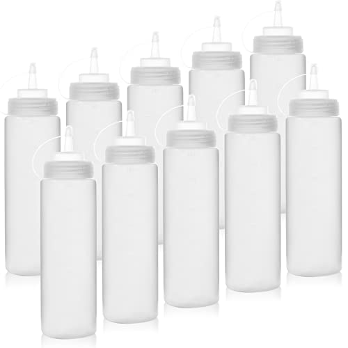 Happybase 8oz Plastik Quetschflasche, 10 Stück 240ml Squeeze Flasche Aufbewahrungsbehälter Quetschbehälter für Saucenflaschen, Gewürzspender von Happybase