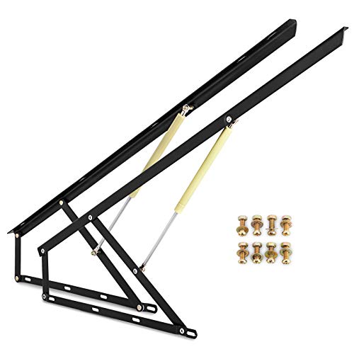 Happybuy Bett Lift Springaufbeschlag Bett 120 cm Lang, Schwarz Hydraulische Bett Lift up Scharnier 60 kg Ladekapazität für Schlafsofas oder Betten mit einer Größe von 1,5 x 1,8 m, B120 von Happybuy