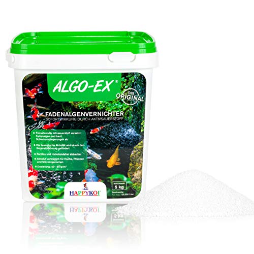 Happykoi® ALGO-EX® Fadenalgenvernichter Algenmittel Algo Ex Algen Vernichter mit Sofortwirkung durch Aktivsauerstoff Koi Teich Schwimmteich - 5 kg von Happykoi
