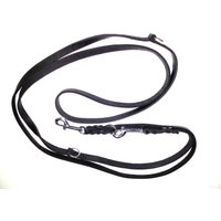 Lederleine 3-Fach Verstellbar Aus 15mm/4mm Fettleder Mit Rundringen Und Karabiner in Verschiedenen Farben von HappymitvierpfotenDE