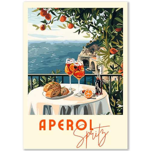 Happymotive – Aperol Poster Serie | 21 Designs, Aperol in Venedig & Rezept-Illustrationen | Wandbilder für Küche, Wohnzimmer & Bars | Premium Druck auf 300g Papier | DIN A3 & A4 von Happymotive