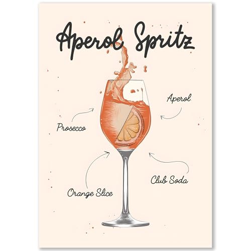 Happymotive – Aperol Poster Serie | 21 Designs, Aperol in Venedig & Rezept-Illustrationen | Wandbilder für Küche, Wohnzimmer & Bars | Premium Druck auf 300g Papier | DIN A3 & A4 von Happymotive