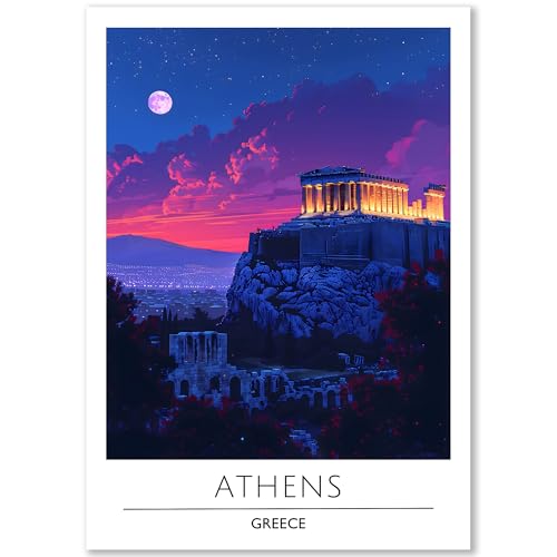 Happymotive Athen Poster Deko Schlafzimmer | Wanddeko & Wandbilder Wohnzimmer | Aesthetic Room Decor | Bilder als Kunstdrucke in A2 40x60, A3 30x40, A4 20x30 300g Papier ohne Rahmen Happymotive Athen Poster Deko Schlafzimmer | Wanddeko & Wandbilder Wohnzimmer | Aesthetic Room Decor | Bilder als Kunstdrucke in A2 40x60, A3 30x40, A4 20x30 300g Papier ohne Rahmen von Happymotive
