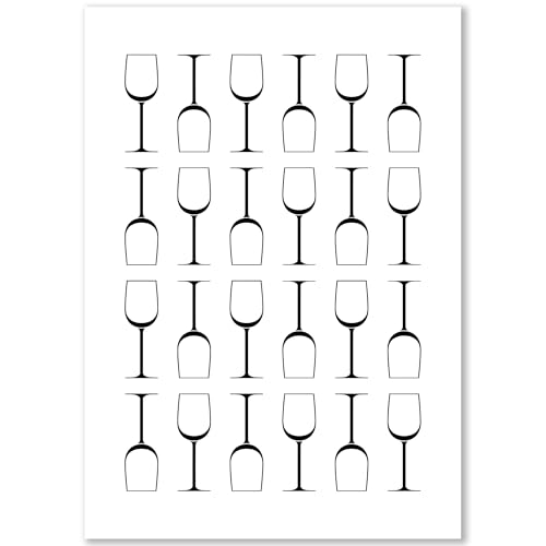 Happymotive – Poster im Zeitungsstil Vintage A4 | Wandbilder im Retro-Design | Typografie | Wanddeko für Wohnzimmer, Büro & Schlafzimmer | Premium Druck auf 300g Papier (Glasses of wine) von Happymotive