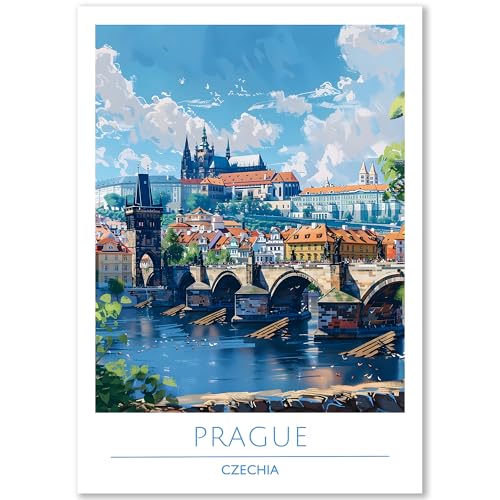 Happymotive – Prague Poster Deko Schlafzimmer | Wanddeko & Wandbilder Wohnzimmer | Aesthetic Room Decor | Bilder & Kunstdrucke in A2 40x60, A3 30x40, A4 20x30 300g Papier ohne Rahmen von Happymotive