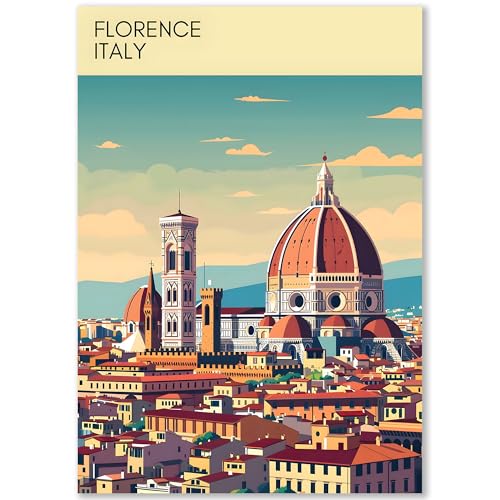 Happymotive Städteposter | Florenz Retro Poster Vintage | Schlafzimmer Deko Bild im Hochformat | Bilder Wohnzimmer | Kunstdrucke in A2 40x60, A3 30x40, A4 20x30 300g Papier ohne Rahmen Happymotive Städteposter | Florenz Retro Poster Vintage | Schlafzimmer Deko Bild im Hochformat | Bilder Wohnzimmer | Kunstdrucke in A2 40x60, A3 30x40, A4 20x30 300g Papier ohne Rahmen von Happymotive
