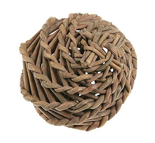 Happy Pet Kleiner natürlicher Weidenball für kleine Tiere, langlebig, Spaß, interaktives Spielen, Knabbern, ungiftiges Spielzeug, einfach zu bedienen für Ratten, Mäuse, Hamster von HAPPYPET