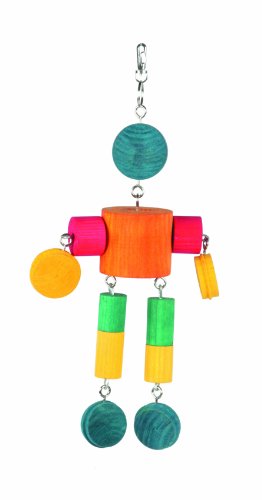Happy Pets Holz Baumeln Mann Vogelspielzeug Langlebig Kaubar Natürlich Sicher Interaktiv Bunt Hängender Käfig Zubehör für Papageien Nymphensittiche Sittiche von HAPPYPET