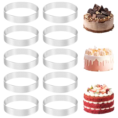 Happysnow 10 StüCk Runde Torten Ringe mit LöChern Edelstahl Obst Kuchen Quiches Kuchen Mousse Form KüChe Back Form 10Cm Happysnow 10 StüCk Runde Torten Ringe mit LöChern Edelstahl Obst Kuchen Quiches Kuchen Mousse Form KüChe Back Form 10Cm von Happysnow