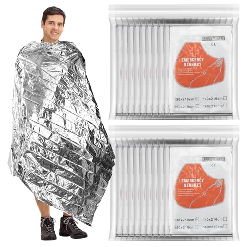 Happysnow 20 Stück Rettungsdecke Notfalldecke – 210 x 130 cm (83" x 51") reflektierende Wärmedecken für Outdoor-Aktivitäten Wandern Camping Marathons oder Erste-Hilfe-Ausrüstung, Überlebensausrüstung von Happysnow
