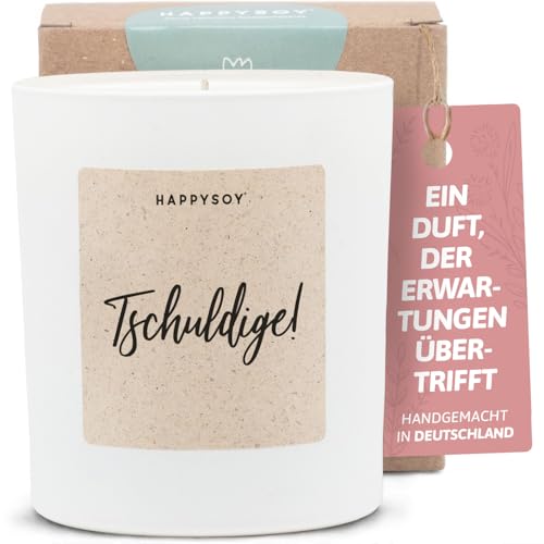 Entschuldigung Geschenk Frauen - Duftkerze mit Spruch - Sorry, Es tut mir leid, Verzeihung, Geschenkidee - Handgemachte Kerze - Sojawachs - Weiß Entschuldigung Geschenk Frauen - Duftkerze mit Spruch - Sorry, Es tut mir leid, Verzeihung, Geschenkidee - Handgemachte Kerze - Sojawachs - Weiß von Happysoy