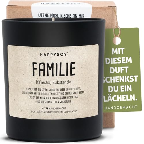 Familie Definition Duftkerze im Glas - Geschenk für die ganze Familie - Handgefertigte und nachhaltige Geschenkidee - schonende Rohstoff-Bearbeitung von Happysoy