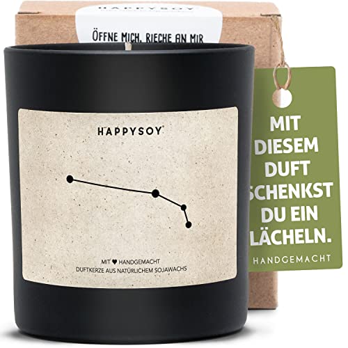 Geburtstagsgeschenk Widder Sternzeichen Duftkerze im Glas mit Spruch - handgemacht - nachhaltiges persönliches Geschenk, liebevolle Geschenkidee Geburtstag - Kerze mit Sternbild Himmel, zodiac aries von Happysoy