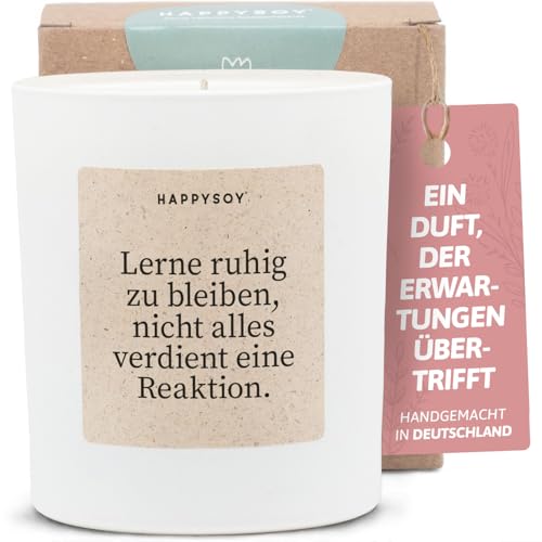 Geschenke für Frauen - Duftkerze mit Spruch - Motivation, Dankeschön, Glückskerze, Geburtstag - Handgemachte Kerze - Sojawachs - Weiß Geschenke für Frauen - Duftkerze mit Spruch - Motivation, Dankeschön, Glückskerze, Geburtstag - Handgemachte Kerze - Sojawachs - Weiß von Happysoy