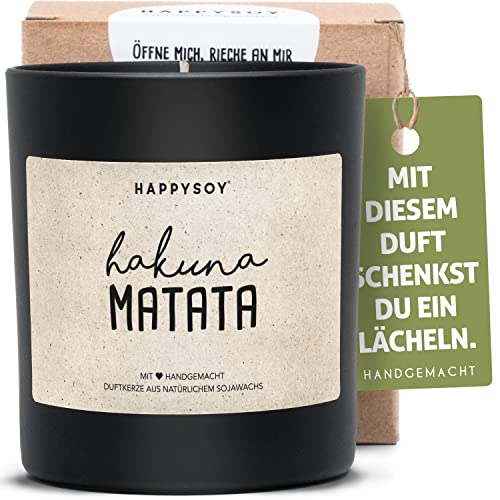 Hakuna Matata Duftkerze im Glas mit Spruch aus Soja- natürlich handgemacht vegan - nachhaltig persönlich Geschenk Geschenkidee beste Freundin Freund - Geburtstagsgeschenk positive Vibes Hakuna Matata Duftkerze im Glas mit Spruch aus Soja- natürlich handgemacht vegan - nachhaltig persönlich Geschenk Geschenkidee beste Freundin Freund - Geburtstagsgeschenk positive Vibes von Happysoy