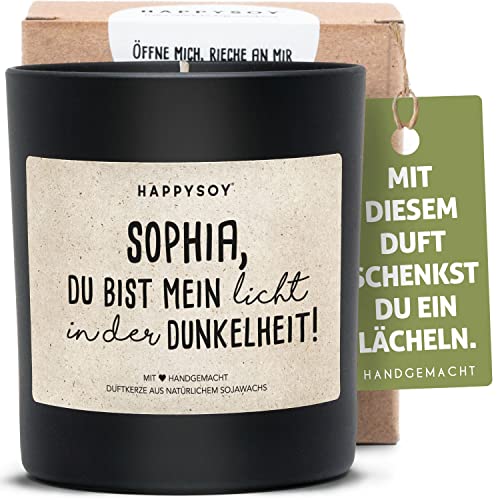 Personalisierte Geschenke - Duftkerze mit Namen - besonderes Geschenk - Geschenk für beste Freundin, Freund, Kumpel, Seelenverwandte - individuelles Freundschaftsgeschenk" von Happysoy