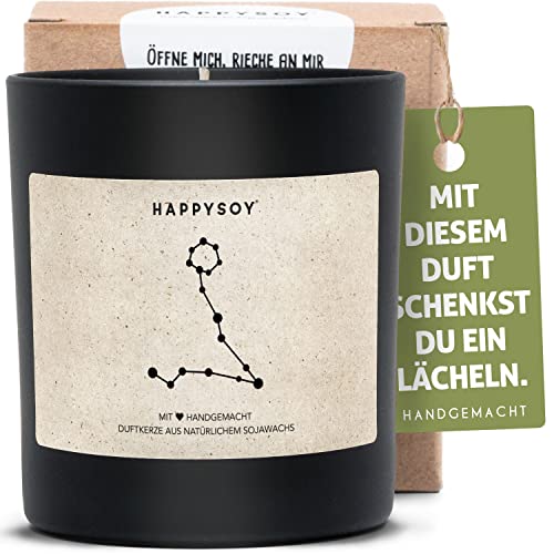 Sternzeichen Fische Duftkerze im Glas mit Spruch - handgemacht - nachhaltiges persönliches Geschenk, liebevolle Geschenkidee zum Geburtstag - Kerze mit Sternbild Himmel, zodiac pisces von Happysoy