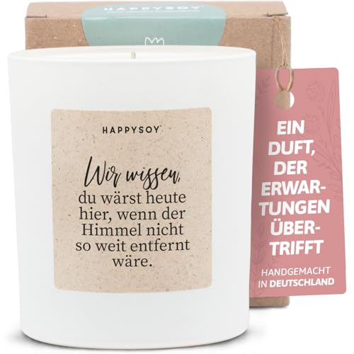 Trauergeschenk Erinnerung - Duftkerze mit Spruch - Trauerkerze, Trost Geschenke, Trauerkerzen - Handgemachte Kerze - Sojawachs - Weiß von Happysoy