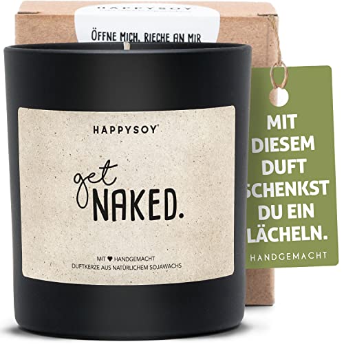 Vegane Duftkerze im Glas mit Spruch aus Sojawachs - natürlich handgemacht - nachhaltige Dekoidee lustige Geschenkidee für beste Freundin Freund gemütliches Zuhause - get naked Vegane Duftkerze im Glas mit Spruch aus Sojawachs - natürlich handgemacht - nachhaltige Dekoidee lustige Geschenkidee für beste Freundin Freund gemütliches Zuhause - get naked von Happysoy