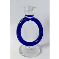 Einzigartiger Blauer Glas Kerzenhalter | Kunst Tisch Objekt Abstrakter von HappythingsLT