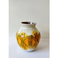 Gelbe Vintage Keramik Vase Made in Germany Wohndeko von HappythingsLT