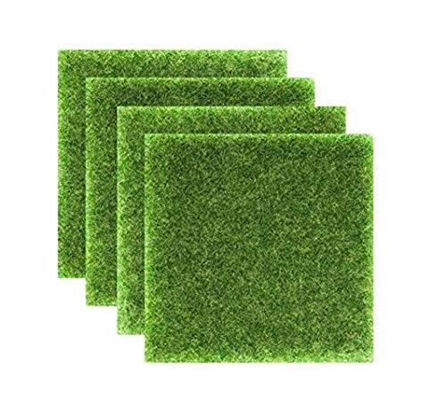 Happyupcity 6 Stück 15,2 x 15,2 cm Kunstrasen Quadrate Basteln Grasmatten Lebensechte Fee Kunstrasen Rasen Miniatur Ornament Garten Puppenhaus DIY Gras von Happyupcity