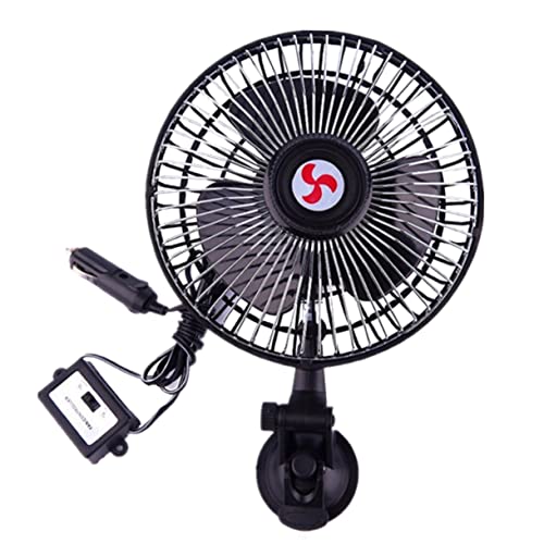 Happyyami 1 Stück Auto Lüfter mit Saugnapf Kühlventilator für Fahrzeug Innenraum Leiser Betrieb Verstellbarer Neigungswinkel Installieren Verwenden Zubehör für Autos und Wohnmobile von Happyyami