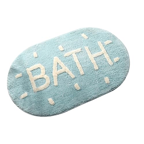 Happyyami 1 Stück Badezimmermatte rutschfest Blau Saugfähiger Badvorleger für Dusche und Wc Praktische Fußmatte mit Rutsch Unterseite Waschbar und Leicht zu Reinigen Schützt Boden vor von Happyyami