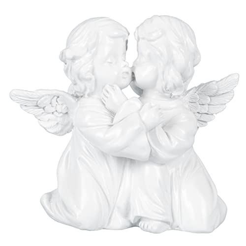 Happyyami 1stk Engel Dekorative Ornamente Engel Figur Skulptur Cherub-Engel-Statue Paar Ornamnet Statuen des Engelsgartens Baby-Engel-Statue Cherub Figur Mädchen Schutzengel Weiß Mini Gips von Happyyami