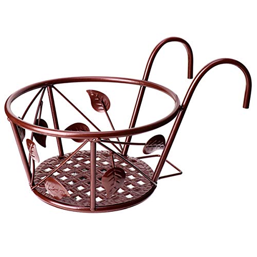 Happyyami 1stk Wand Blumentopf Regal Übertopf Aus Metall Für Die Veranda Runder Terrassenblumenbehälter Blumentöpfe Für Zimmerpflanzen Eisen Hängende Geländer Wandhalterung Grüner Dill von Happyyami